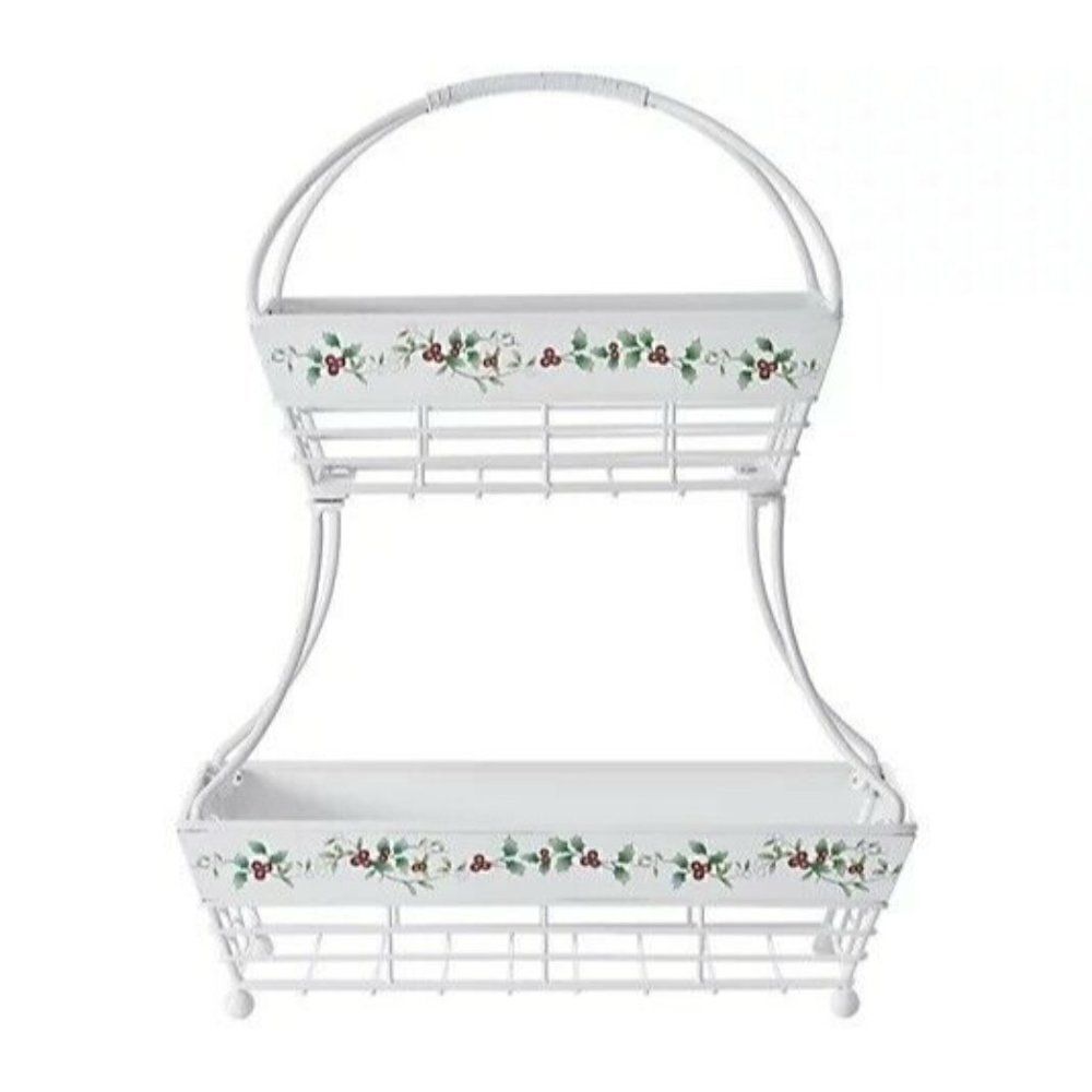 Pfaltzgraff Winterberry White 2 Tier Flatback Hang